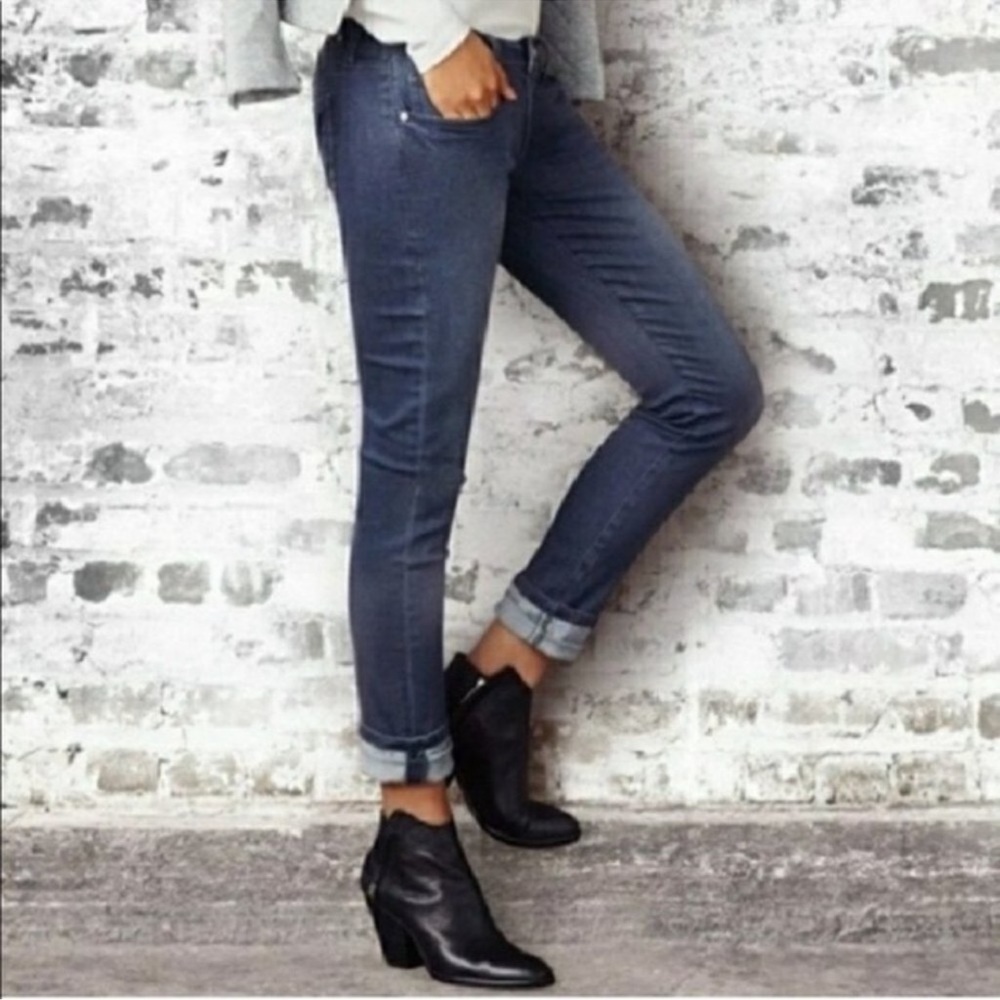 CAbi Celeste Slim Boyfriend Denim Gray Jeans Jeggings Stretch 3191